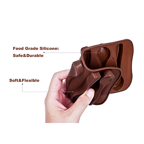 Seetop Spoon Shape Molds 3 PCS Food Grade Silicone Cake Molds Chocolate Ice Jelly Mold Party Decor Homemade Cupcake Candy Bake Ware Baking Tools