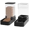 Automatic Cat Feeder and Water Dispenser in Set with Pet Food Bowl,Gravity Dog Waterer and Food Feeder for Small Medium Dog Cat Puppy Kitten Large Capacity(3.3L,Black)