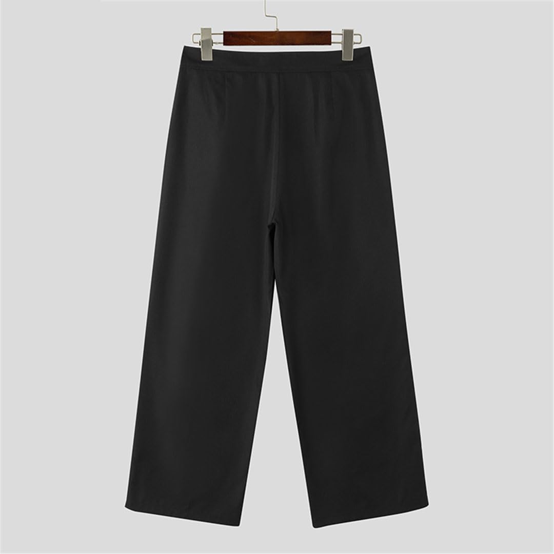 Vogrtcc Pantalones De Hombre Pantalones Largos Sueltos con Cordón De Cintura Alta Pantalones Casuales De Pierna Recta