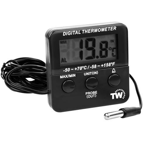 Termómetro digital para refrigerador con alarma de temperatura máxima y mínima. Termómetro para refrigerador y congelador para controlar alimentos refrigerados.