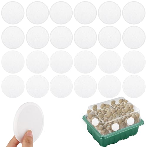 Anglekai 24PCS Monotub Filters, Self-Adhesive Monotub Filter Discs Replacements for Mushroom Growing Supplies