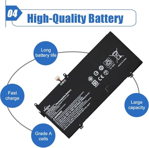Image of CP03XL 11.55V 60.9Wh /5275mAh Laptop Battery Compatible with HP Spectre x360 13 Convertible PC 13-ae000 13-ae013dx 13-ae015dx 13-ae052nr 13-ae040ng Series HSTNN-LB8E 929066-421 929072-855