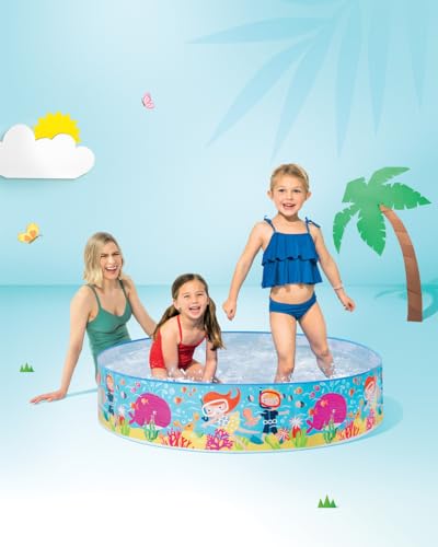 Image of Snapset Bath tub of Without air for Kids /Babies Bathing & Fun at Beach,Home Indoor & Outdoor in Vacation with Easy Setup for Swimming Pool Experience and Enjoyment (4 feet X 10 inches)