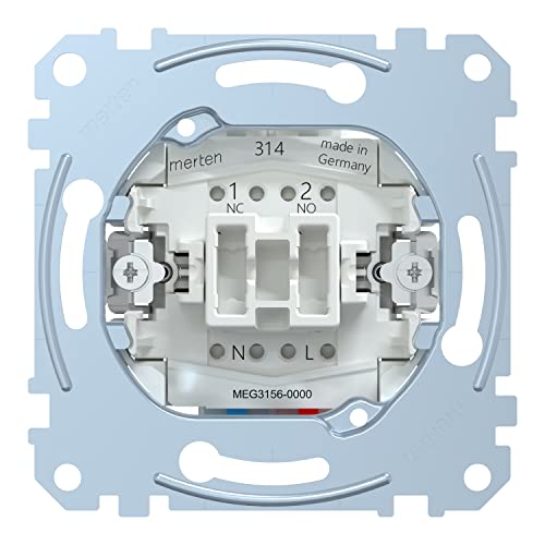 Schneider Electric Merten Taster-Schalter-Einsatz zum Einbau von Schalter und Steckdose, 1-polig, Unterputz, 10A, AC 250V, Steckklemmen, Artikelnummer MEG3156-0000