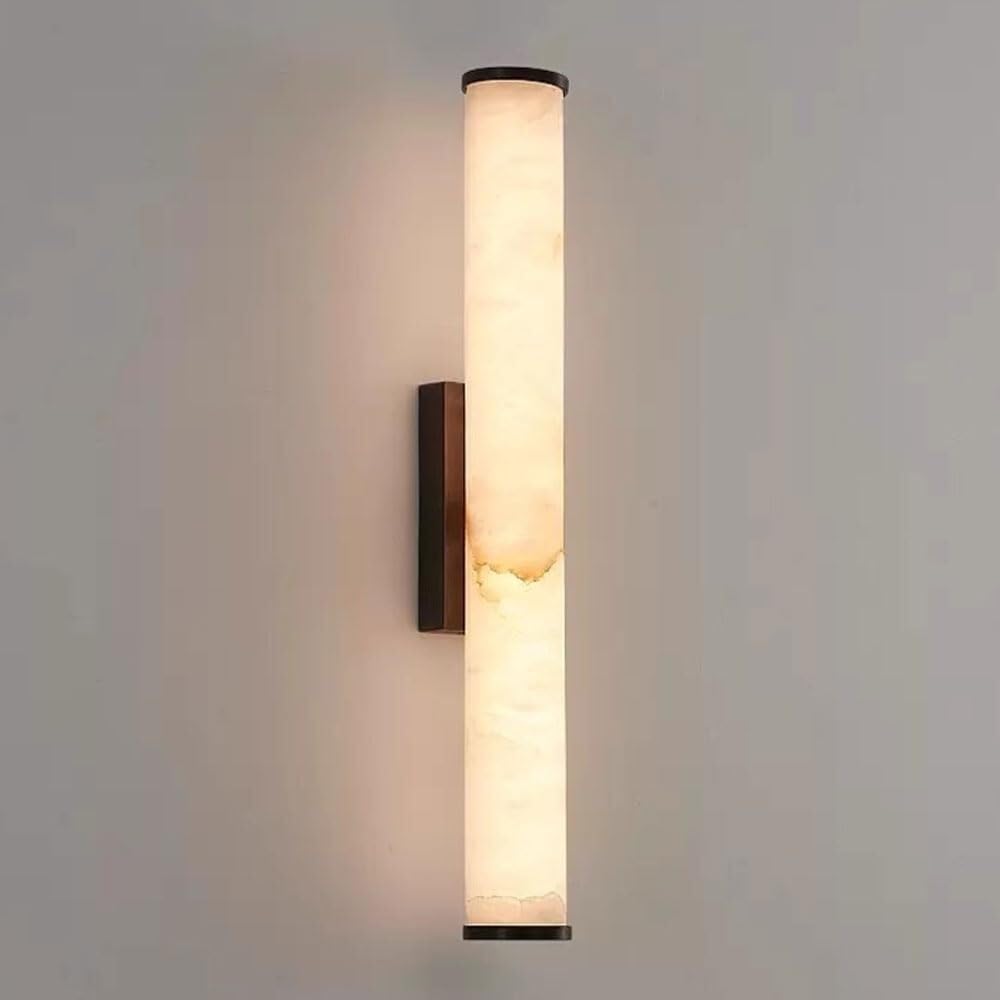 TONFON 15.7 In Cylindrical Alabaster Wall Light, Modern LED Wall Sconce