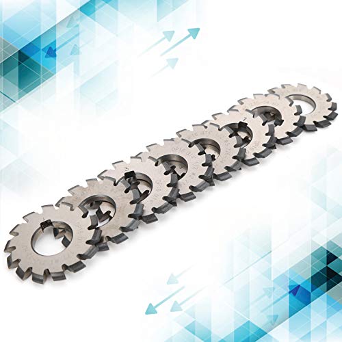 8PCS Involute Gear Milling Cutter Set, Milling Cutter Gear Cutting Tools, Inside Bore Diameter 22mm Gear Cutting