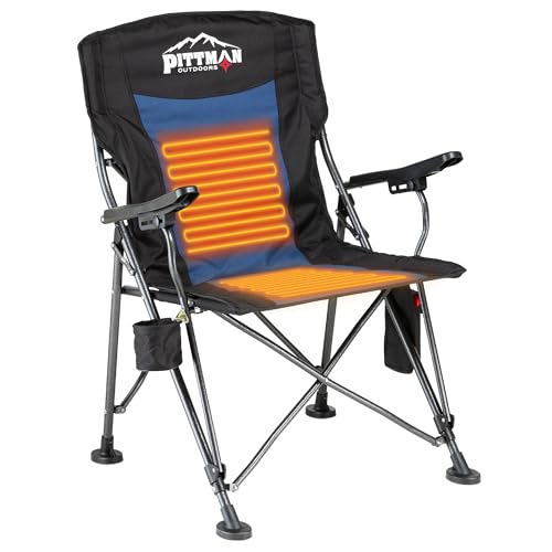 Pittman - Heated Camping Chair for Adults - The Perfect Heated Chairs for Outdoor Sports or Elevating Your Campsite. Heated Folding Chair Keeps You Warm on Cool Nights - Batteries Not Included