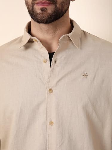 Image of WROGN Men's Linen Blend Shirt | Solid Styles | Slim Fit