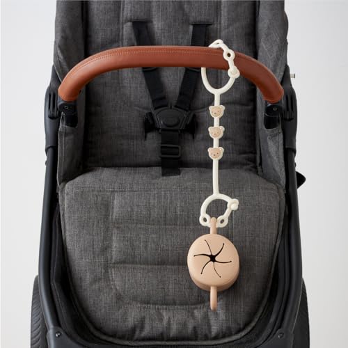 Image of Itzy Ritzy Toy & Snack Cup Strap - Adjustable Strap for Keeping Baby's Toys Nearby - BPA-Free Silicone - Tether for Strollers, High Chairs & Car Seats - Dishwasher Safe (Bear)