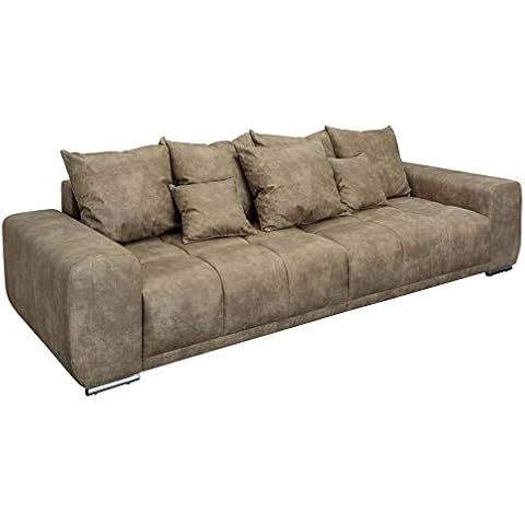 Invicta Interior Modernes XXL Sofa ELEGANCIA 280cm Taupe inkl. Kissen Bigsofa Couch Cover