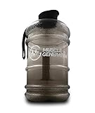 Musclegeneration Wassergallone | Water Jug | Big Bottle 2,2L | große Trinkflasche | XXL Wasser Kanister | Für Training, Sport, Gym & Fitness, Bodybuilding, Kampfsport (grau)