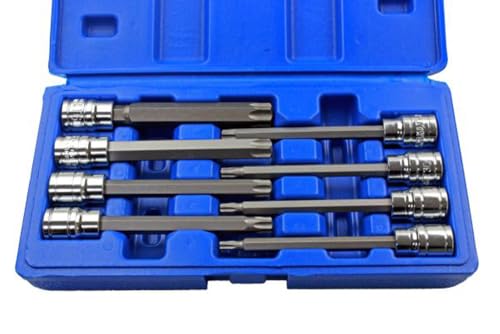 Bergen – Coffret de 8 longues douilles Torx T25 à T60 110 x 9,5 mm B1148