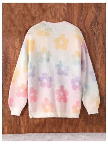 GORGLITTER Girl's Colorful Floral Print Long Sleeve Cardigan Open Front Sweaters Outerwear2