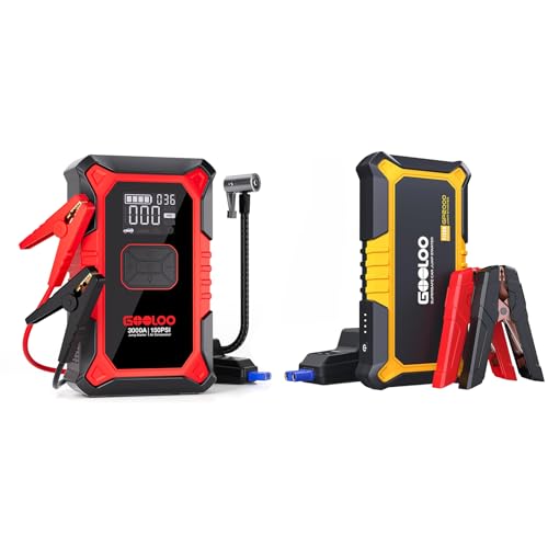 GOOLOO New GP2000 Jump Starter & A3 Jump Starter with Air Compressor, 3000A Portable Car Battery Booster with 150PSI Au - Detailed View
