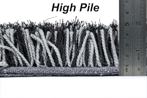 Image of FIASCO Tie Dye Shaggy Carpet Bedside Runner | 2 Inch Pile Height Back in Canvas for Bedroom, Kids Room, Guest Room Microfiber Soft Plush Fluffy Shaggy Carpet | 1.5x4 Feet Black Light Grey Mix