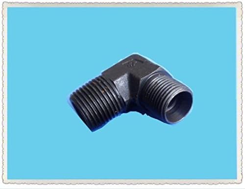 Hydraulic Fitting Pipe to Metric 1/8 NPT Male to M12 x 1.25 M12X1.25 Male H Type 90 Degree Elbow Black Steel