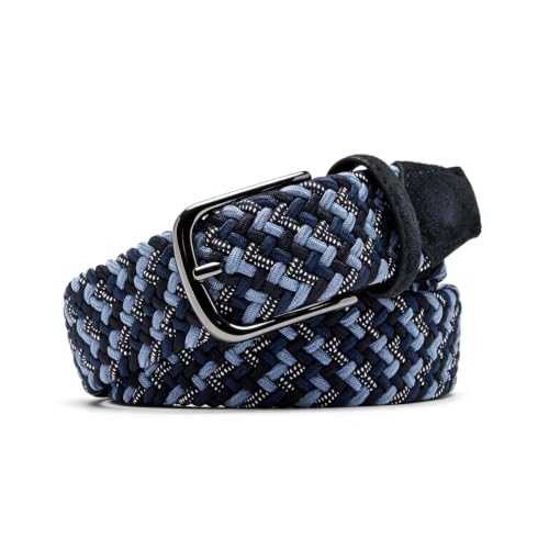 Image of Men's Stretch Braided Elastic Woven Canvas Golf Belt, multicolor,1 3 /8 inch