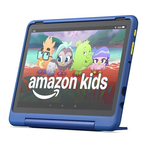 Amazon Fire HD 10 Kids Pro tablet (newest model) ages 6-12. Bright 10.1' HD screen, includes ad-free content, robust parental controls, 13-hr battery and slim case for older kids, 32 GB, Nebula