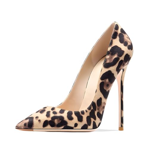 Image of Women's Pointed Toe Shallow Stiletto Heels 4.7 Inch Pumps Wedding Party Banquet Shoes