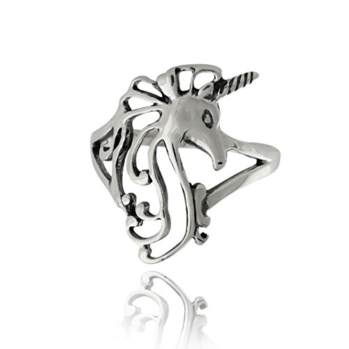 FashionJunkie4Life Sterling Silver Unicorn Ring, Sizes 5-10