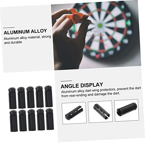 POPETPOP 10 protectores de ala para dardos aluminio negro miniatura 5