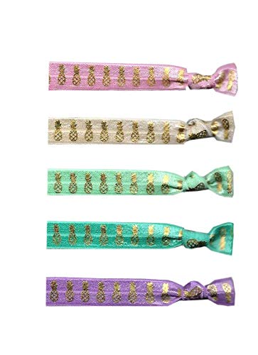 Bulk Hair Tie Party Favors (50 Hair Ties, Multicolor Pineapple)