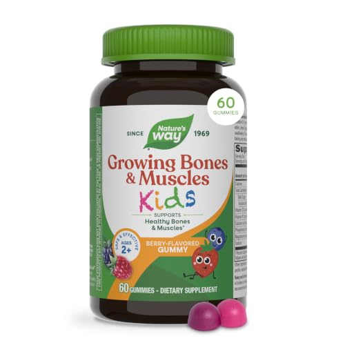 Nature's Way Kids Growing Bones & Muscles Gummies, Ages 2+, Berry, 60 ct - image 1