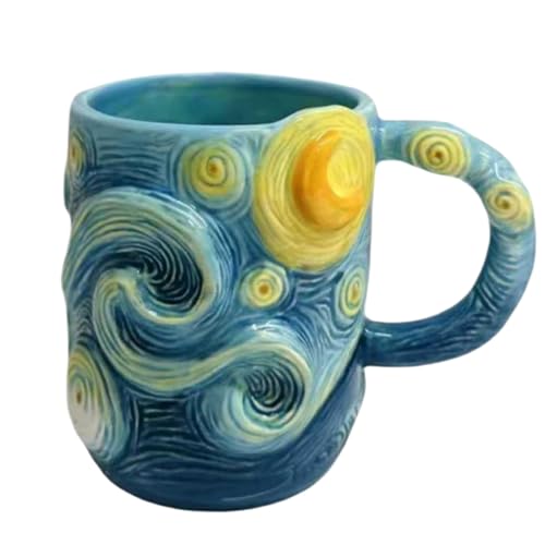 Generisch Taza de diseño, apta para microondas, de plástico duradero, tazas de café artísticas, para capuchino, leche, zumo de cerveza, cocina, cafetería, restaurante, hogar, Navidad