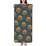 Novastar Toallas de baño de algodón para baño, lindas toallas de microfibra de sésamo de hamburguesa para baño corporal, toalla de playa personalizada de secado rápido, toallas de ducha suaves para
