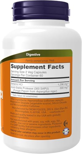Now Foods, Betaine HCI, 648 mg, 120 Capsules