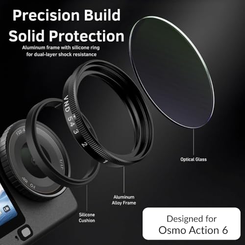 Image of Yantralay CPL ND Filter Kit for D JI Os mo Action 6 | ND8 ND16 ND32 Polarizing Filters with HD Optical Glass | Snap-On Camera Lens Filters | Action 6 Accessories