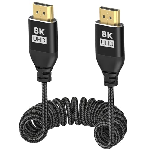 8K HDMI 2.1 Coiled Cable (1-4ft)