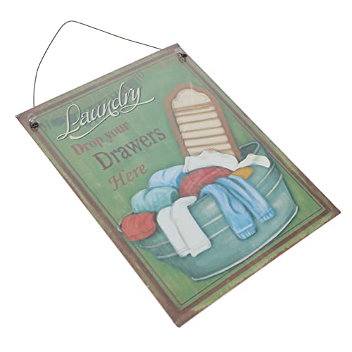 OSALADI Vintage Türschild Waschküche aus Retro Waschraum Dekoration Hängendes Schild mit Klarem Robustes für Waschraum und Tür Deko Zufällige Farbe Zufällige Farbe