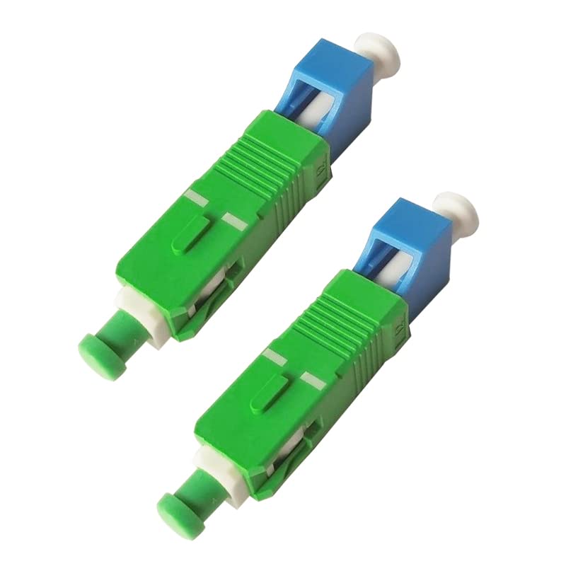 Yumyotor 2pcs LC to SC Adapter, Single Mode 9/125um LC/UPC Female to SC Male Simplex Hybrid Optical Fiber Adapter Connector