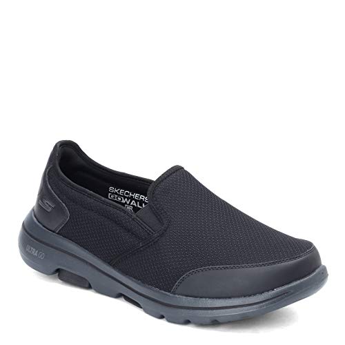 Skechers Men's Gowalk 5 - Delco Slip-On Sneaker, Black/Charcoal, 11.5