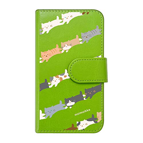 【moimoikka】 iPhone17 Pro Max アイフォン17プロマックス 対応 手帳型 スマホ ケース 色々ねこストライプ ボーダー 柄 猫 ネコ 三毛猫 茶 サバ トラ 白 はちわれ 黒猫 アニマル 動物 キャラクター おしゃれ かわいい (