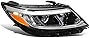 Auto Dynasty [Halogen Model] Factory Style LED DRL Projector Headlight Compatible with Sorento EX SX 14-15, Passenger Side, Black Housing, Clear Lens