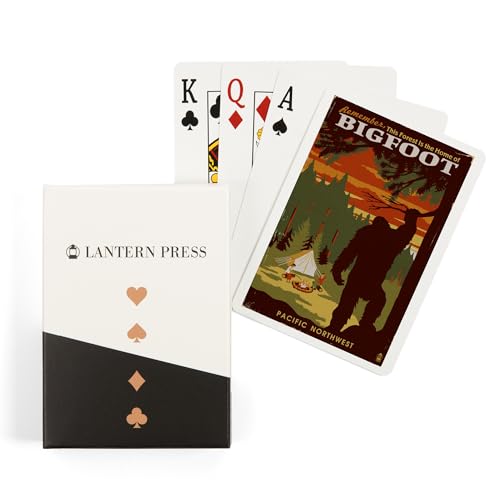 Lantern Press Pacific Northwest Home of Bigfoot, 52 Naipes Poker