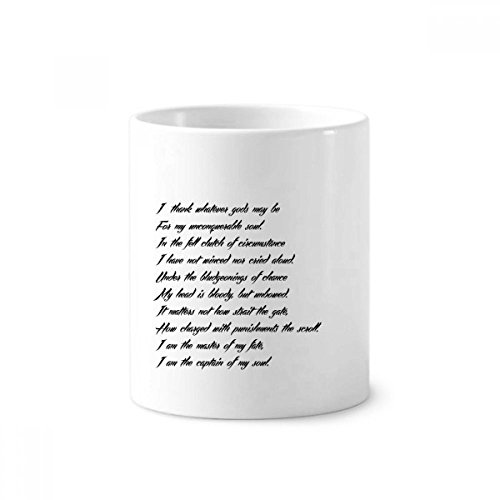 Mug en céramique Never Surrender blanc 350 ml porte-stylo original