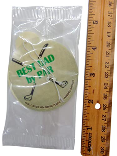 Image of Westmon Works Best Dad by Par Golf Ball Air Freshener Rearview Mirror Decoration Novelty Present for Fathers Day Golfing Dads and Grandfathers with New Car Scent