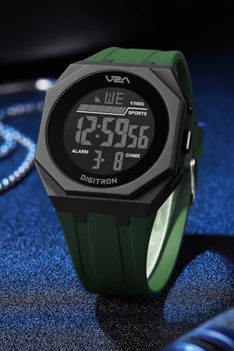 Image of V2A Digitron 3009 Digital Sports Watch for Men & Boys | Big Dial, Alarm, Stopwatch, 12 /24H | LED Luminous Display | 3 ATM Water Resistant Training | Gifts for Men & Boys