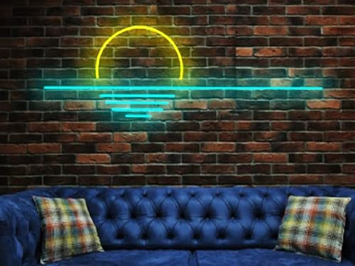 Image of LED Decorative Lights USB Mountains Sunrise Sunset Led Neon Signs Home Decoration Wall Art Holiday Gift Brightness Adjustable 16.5''x9.5''