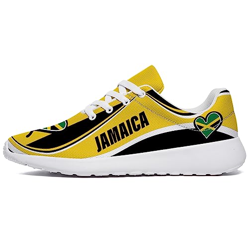 Men Women Tennis Shoes Jamaican Color Running Sneakers Breathable Jogging Walking Shoes Gifts for Her,Him3