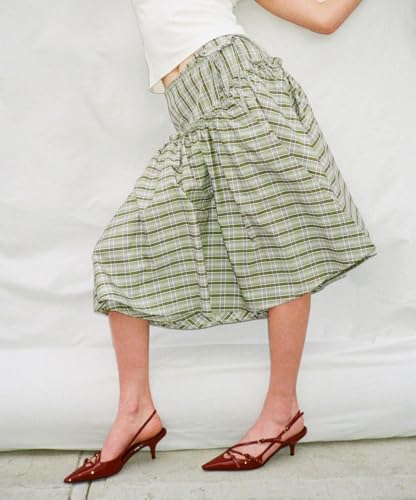 Women Plaid Midi Wrap Skirt Self Tie Waist Gingham Long Skirts Drop Waist Flowy A Line Maxi Skirt Vintage Summer Skirts4