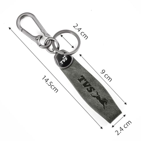 Image of Premium Keychain Compatible with TVS Bike Keys | Heavy Duty Metal Key Ring Holder | Stylish Durable Leather Key Holder | Bike Keychain For men