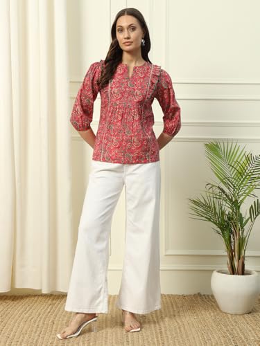 Image of FIORRA Women's Cotton Regular Fit Top