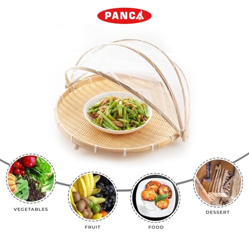Image of PANCA Multipurpose Bamboo Storage Basket for Kitchen, Onion Potato Sabji, Fruit Storage Basket With Cover, Countertop Kitchen Organizer (Multipurpose Bamboo Basket)