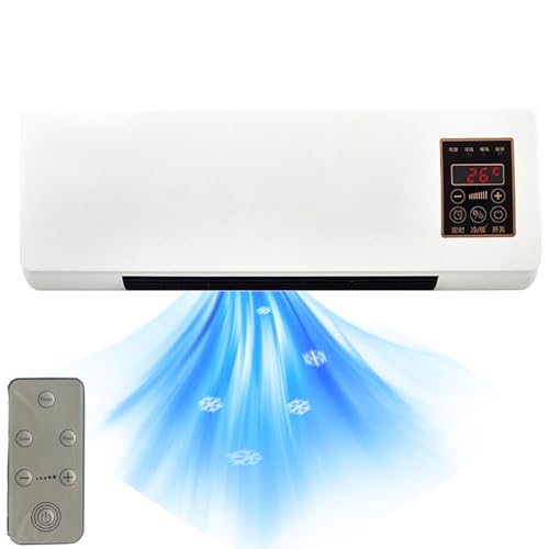 移動式エアコン、冷暖両用移動式小型エアコン 冷暖房エアコンファン 冷風機 壁掛けミニエアコン 移動式壁掛けエアコン 温風機能 除湿機能 6時間切タイマー、リビングルーム/寝室/オフィス/エアコン/ドレッシングルームに