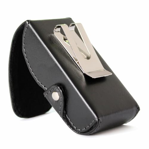 Image of Orsus Folding Glasses Hard Case with Belt Clip 3.4x1.4 In, Waist EDC Case for Folding Sunglasses Reading Glasses Black Brown