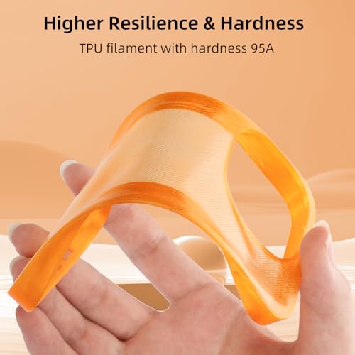Image of 3DHojor TPU Filament 1.75mm TUP95A 3D Printer Filament Flexible Soft 3D Filament 1KG (2.2lbs) fit Most FDM 3D Printers Dimensional Accuracy + /- 0.03 mm-Transparent Orange